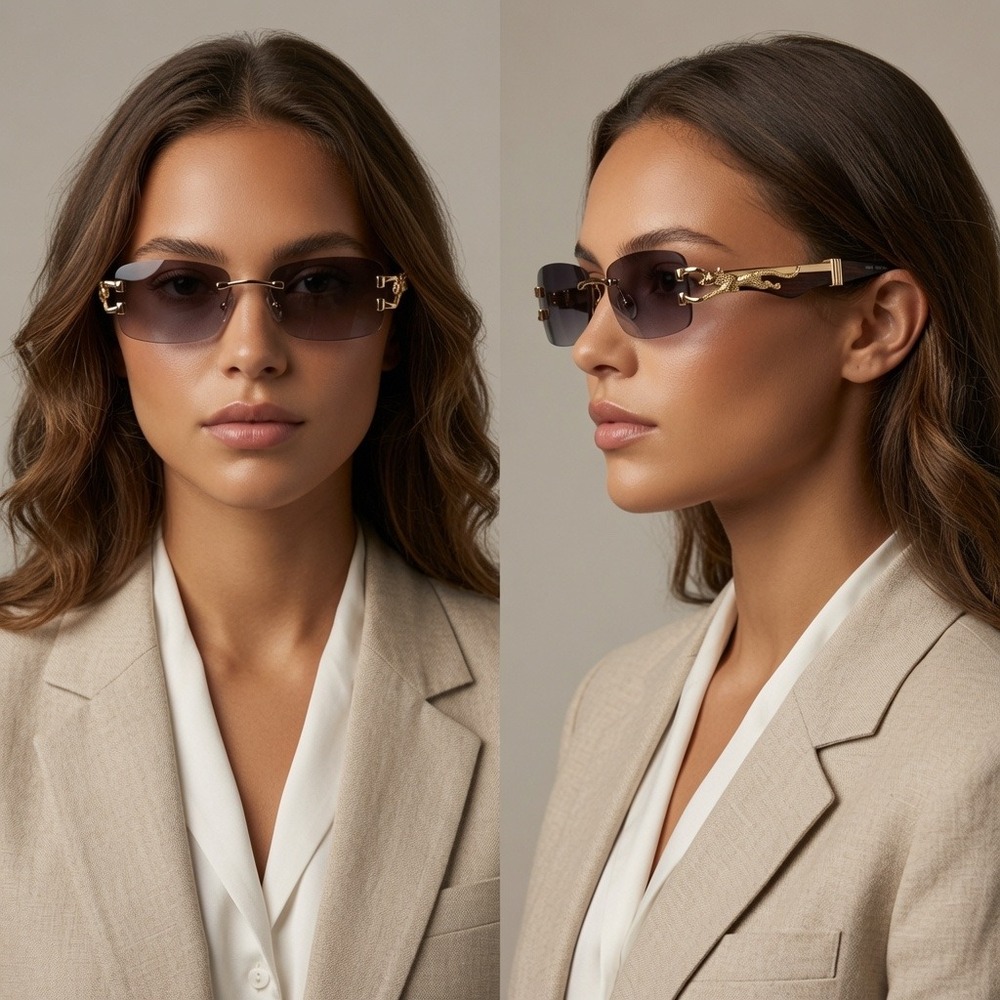 Women Sunglasses Black Lens Hip Hop, Streetwear, 90s, Vintage Designer Style New